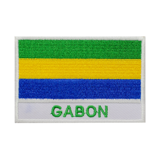 Parche de bandera de Gabón para planchar, parche para coser, parche bordado, parche de bandera del condado nacional