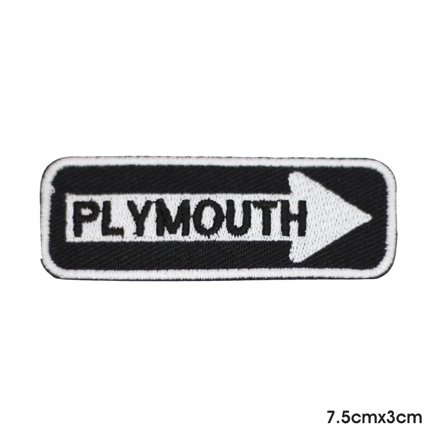 PLYMOUTH Patch thermocollant à coudre sur patch pour vêtements.