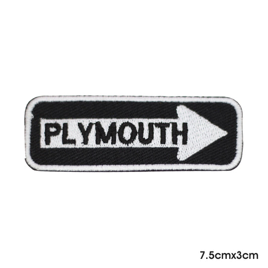 PLYMOUTH Patch Iron on Sew on Patch Badge For Clothes.