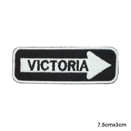 Victoria Patch Iron on Sew on Patch Badge For Clothes.