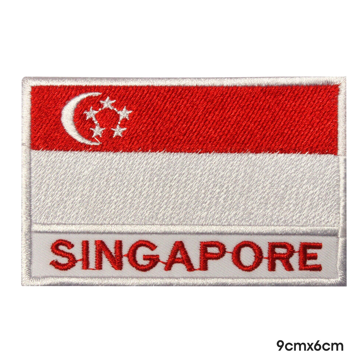 Bandera nacional de Singapur con nombre