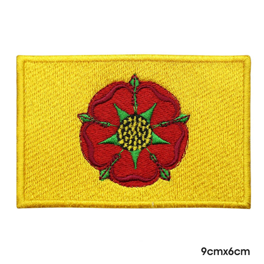 LANCASHIRE County Flag Patch Iron on Sew on Patch Badge For Clothes.