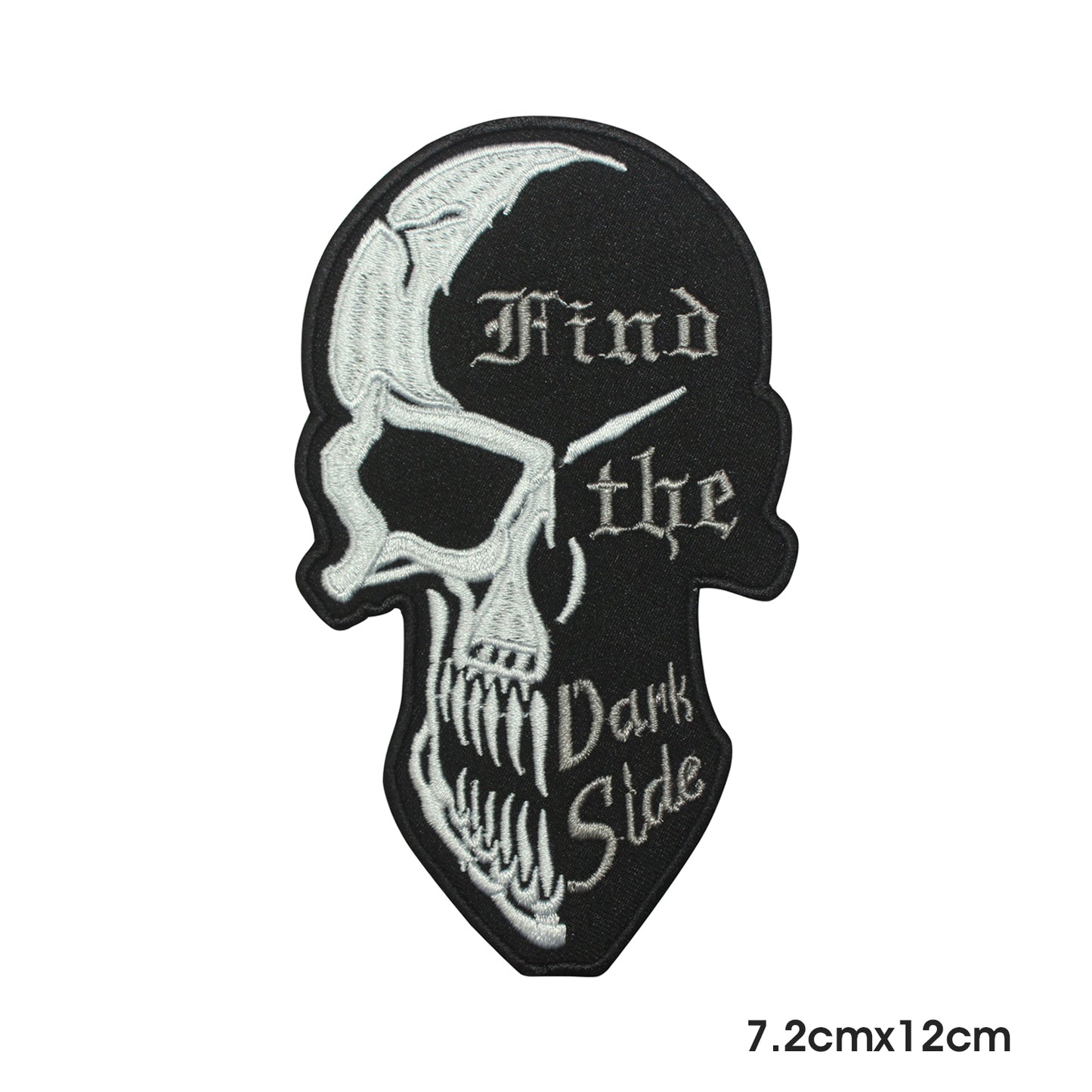 Find The Dark Side Skeleton Face Logo Patch Iron on Sew on Patch Badge For Clothes.