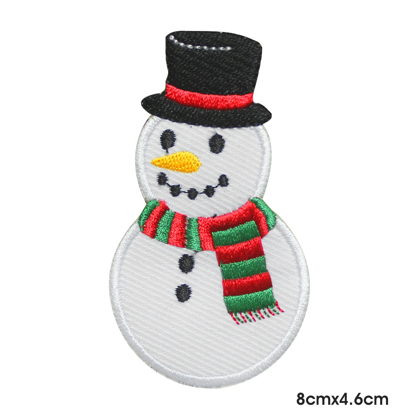 Bonhomme de neige chapeau noir Patch de Noël fer à coudre sur patch/badge brodé