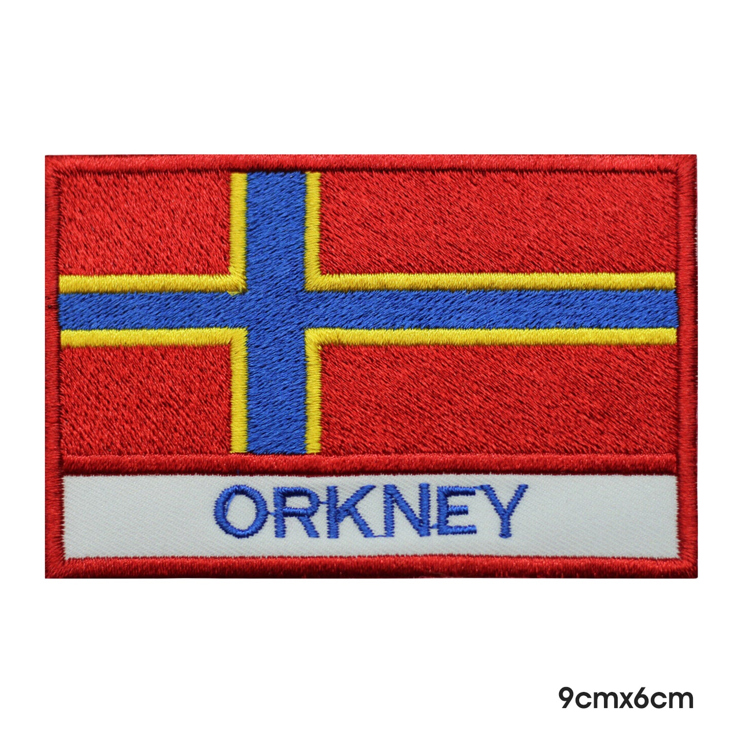 Drapeau du comté d'ORKNEY avec nom, patch thermocollant à coudre sur badge pour vêtements.