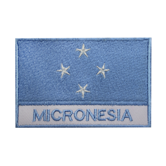 Parche de bandera de Micronesia para planchar, parche para coser, parche bordado, parche de bandera del condado nacional