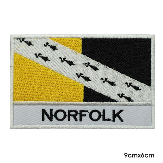 NORFOLK County Flag With Name Patch Iron on Sew on Patch Badge For Clothes.