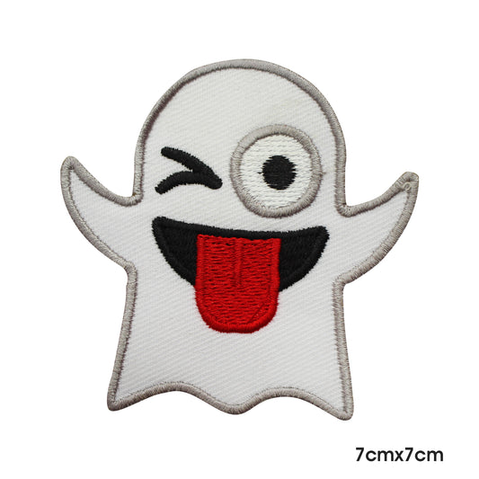 Ghost Emoji Patch Iron on Sew on Patch Badge For Clothes.