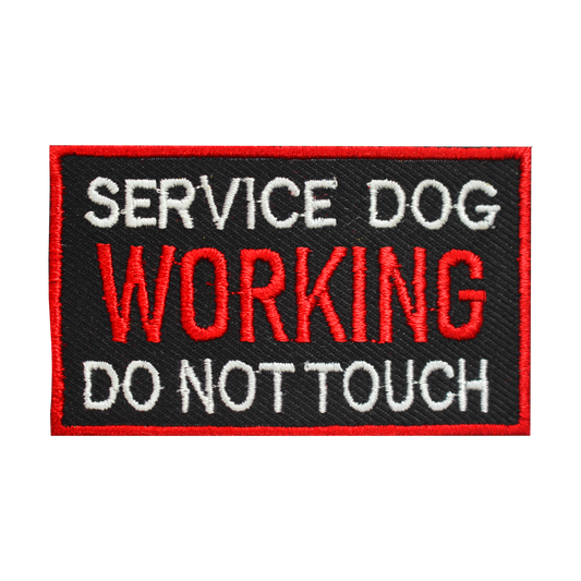 SERVICE DOG WORKING DO NOT TOUCH Words Letters Logo Sew On Patch Badge