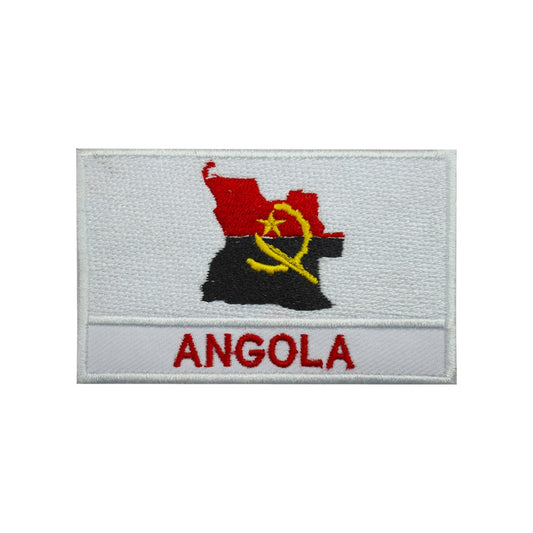 Parche de la bandera del mapa de la isla de ANGOLA para planchar, parche bordado, parche para coser