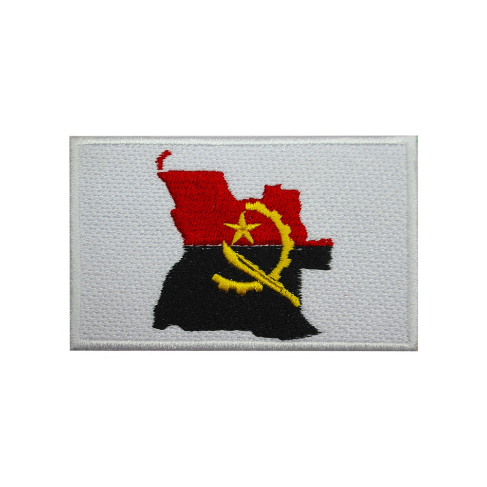 ANGOLA Island Map Flag Patch Fer Sur Patch Brodé Patch Coudre Sur Patch