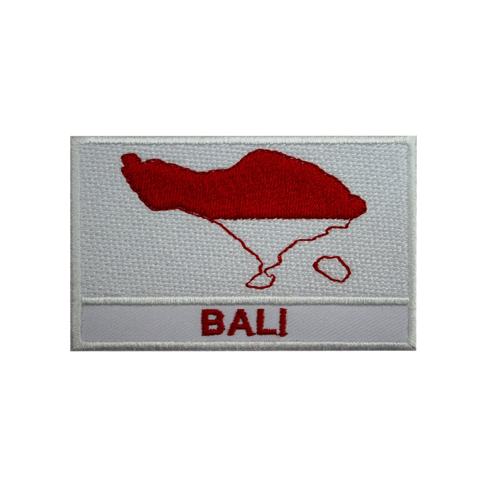 BALI Island Map Flag Patch Iron On Patch Embroidered Patch Sew On Patch