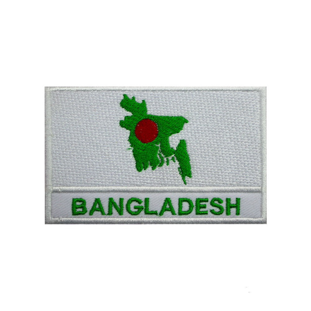 Parche de la bandera del mapa de la isla de BANGLADESH para planchar, parche bordado, parche para coser