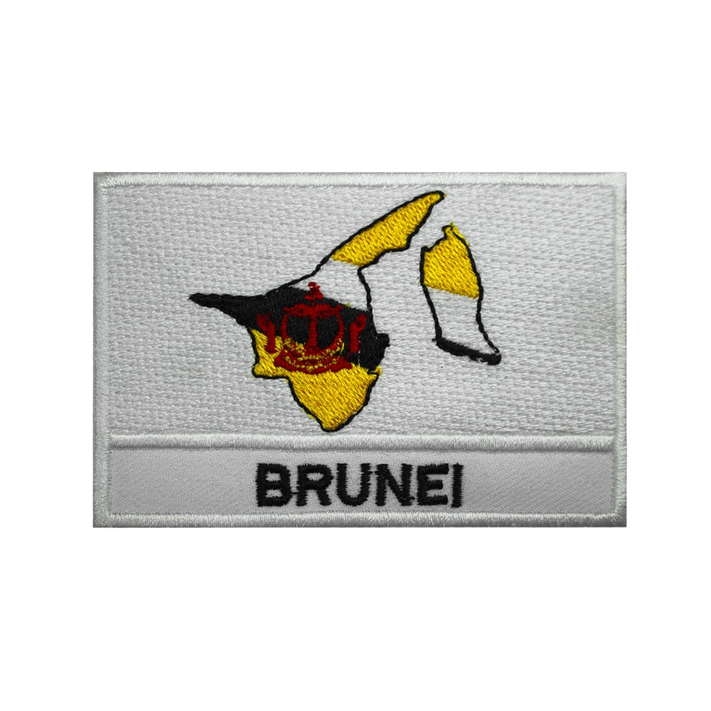 BRUNEI Island Map Flag Patch Iron On Patch Embroidered Patch Sew On Patch