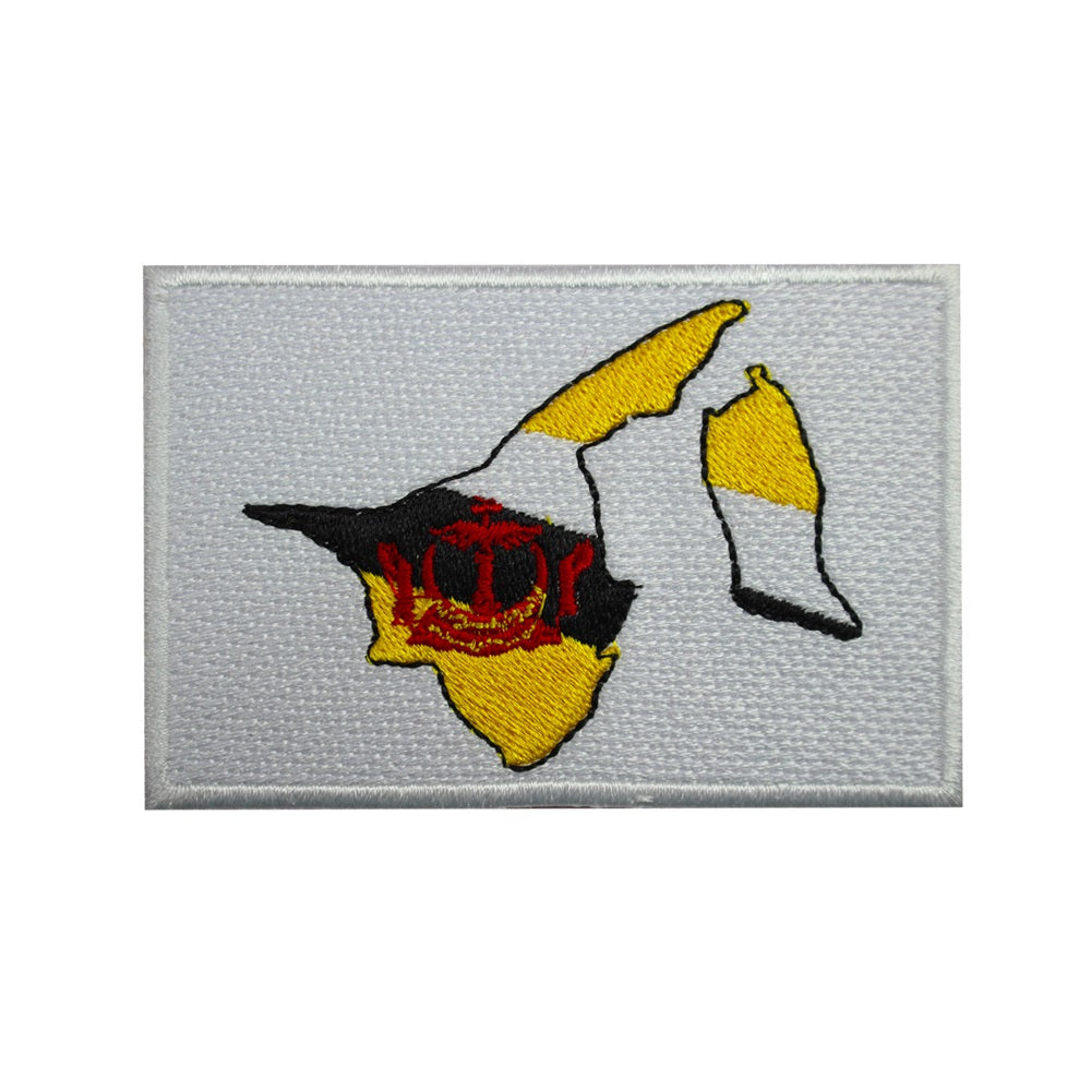 BRUNEI Island Map Flag Patch Iron On Patch Embroidered Patch Sew On Patch