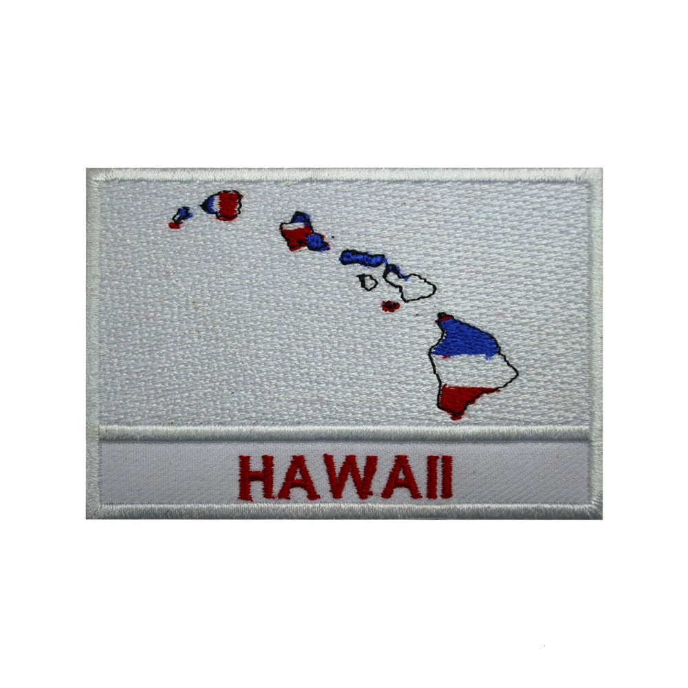 Parche de la bandera del mapa de la isla de HAWAII para planchar, parche bordado, parche para coser