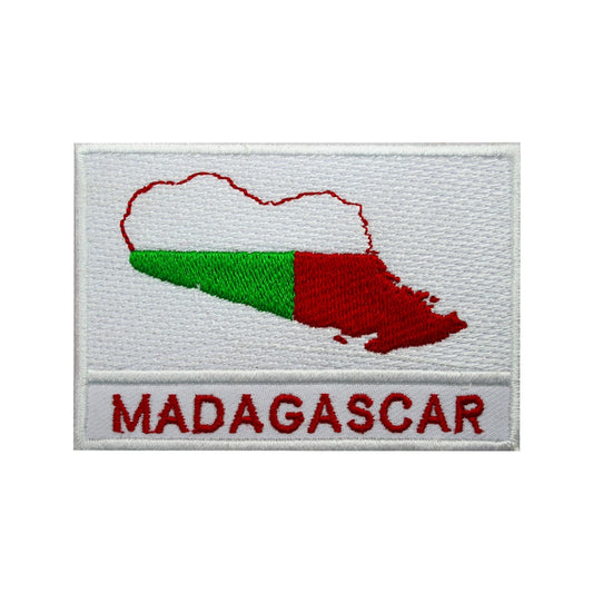 MADAGASCAR Isla Mapa Bandera Parche Hierro En Parche Bordado Parche Coser En Parche