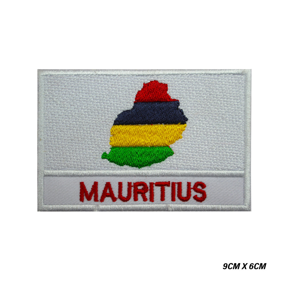 MAURITIUS Island Map Flag Patch Iron On Patch Embroidered Patch Sew On Patch