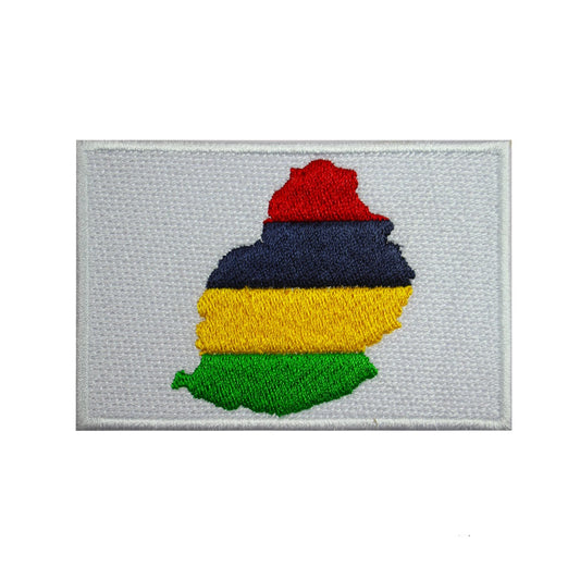 MAURITIUS Island Map Flag Patch Iron On Patch Embroidered Patch Sew On Patch