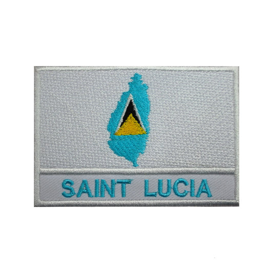 SAINT LUCIA Island Map Flag Patch Iron On Patch Embroidered Patch Sew On Patch