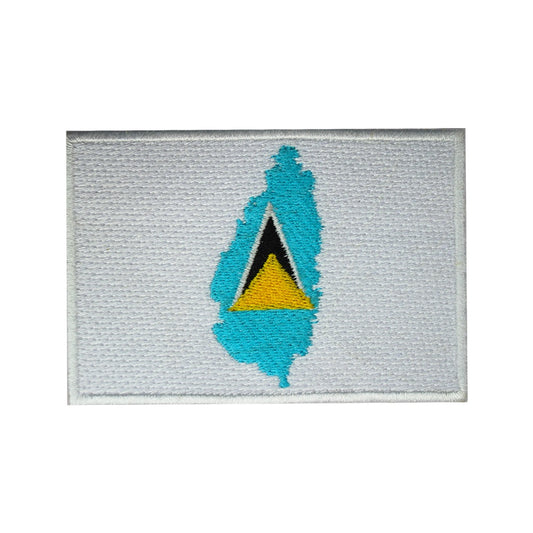 SAINT LUCIA Island Map Flag Patch Iron On Patch Embroidered Patch Sew On Patch