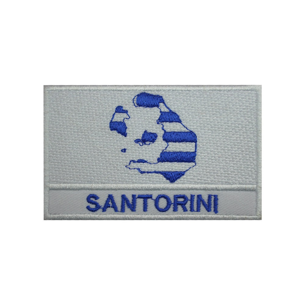 SANTORINI Island Map Flag Patch Iron On Patch Embroidered Patch Sew On Patch