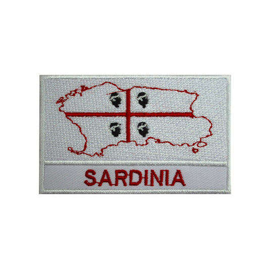 SARDINIA Island Map Flag Patch Iron On Patch Embroidered Patch Sew On Patch