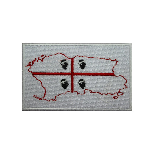 SARDINIA Island Map Flag Patch Iron On Patch Embroidered Patch Sew On Patch