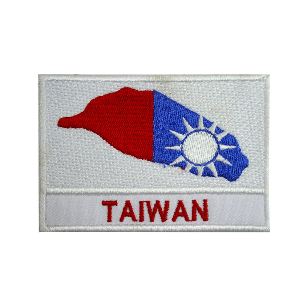 Parche de la bandera del mapa de la isla de TAIWÁN para planchar, parche bordado, parche para coser