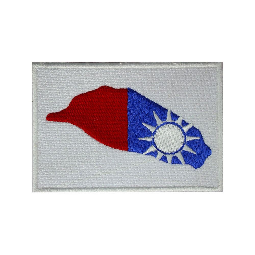 Parche de la bandera del mapa de la isla de TAIWÁN para planchar, parche bordado, parche para coser