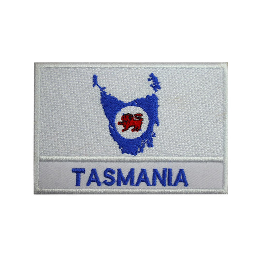 Parche de bandera de mapa de la isla de TASMANIA, parche bordado para planchar, parche para coser