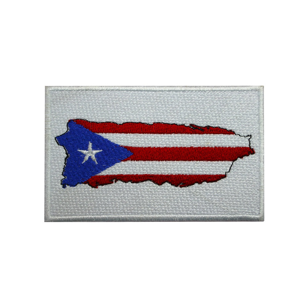 PUERTO RICO Isla Mapa Bandera Parche Hierro En Parche Bordado Parche Coser En Parche