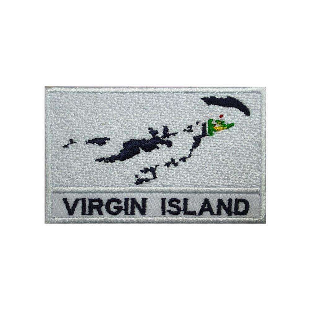 VIERGE Île Carte Drapeau Patch Fer Sur Patch Brodé Patch Coudre Sur Patch