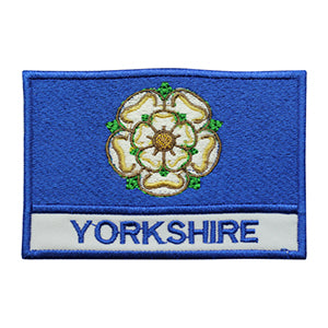 Drapeau du comté de YORKSHIRE avec nom, patch thermocollant à coudre sur badge pour vêtements.