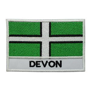 Devon County Pin DEVON County Flag With Name Patch Iron on Sew on Patch Badge For Cloth ...