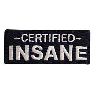 Parche con logotipo de Insane certificado, parche para planchar y coser, insignia para ropa.