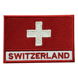 Bandera nacional de Suiza con nombre