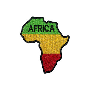 Parche de mapa de África para planchar y coser, insignia para ropa.