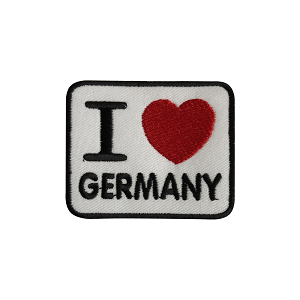 Patch thermocollant « I Love Germany » à coudre pour vêtements.