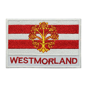 Bandera del condado de WESTMORLAND con parche con nombre, parche para planchar y coser, insignia para ropa.