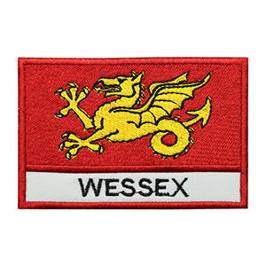 WESSEX County Flag With Name Patch Iron on Sew on Patch Badge For Clothes.