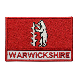 WARWICKSHIRE County Flag With Name Patch Iron on Sew on Patch Badge For Clothes.