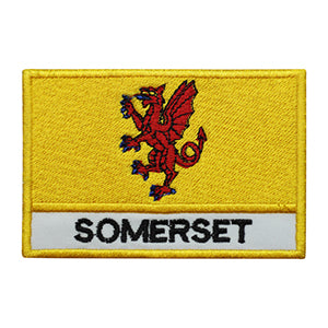 SOMERSET County Flag With Name Patch Iron on Sew on Patch Badge For Clothes.