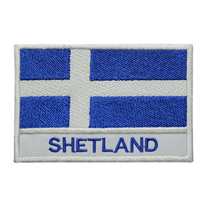 SHETLAND County Flag With Name Patch Iron on Sew on Patch Badge For Clothes.