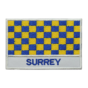 SURREY County Flag With Name Patch Iron on Sew on Patch Badge For Clothes.