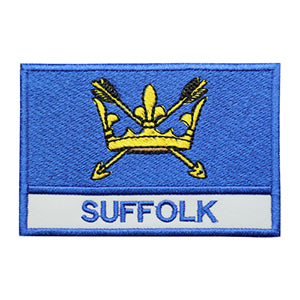 SUFFOLK County Flag With Name Patch Iron on Sew on Patch Badge For Clothes.