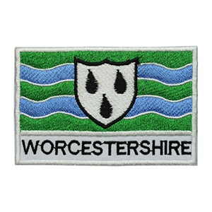 WORCESTERSHIRE County Flag With Name Patch Iron on Sew on Patch Badge For Clothes.