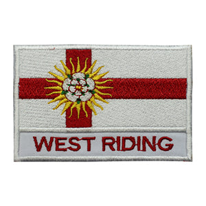 Drapeau du comté de WEST RIDING avec nom, patch thermocollant à coudre sur badge pour vêtements.