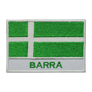 Drapeau du comté de BARRA avec nom, patch thermocollant à coudre sur badge pour vêtements.