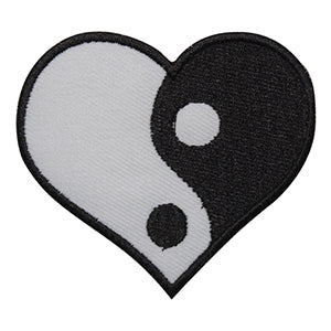 Yin Yang Heart Logo Patch thermocollant à coudre sur patch pour vêtements.